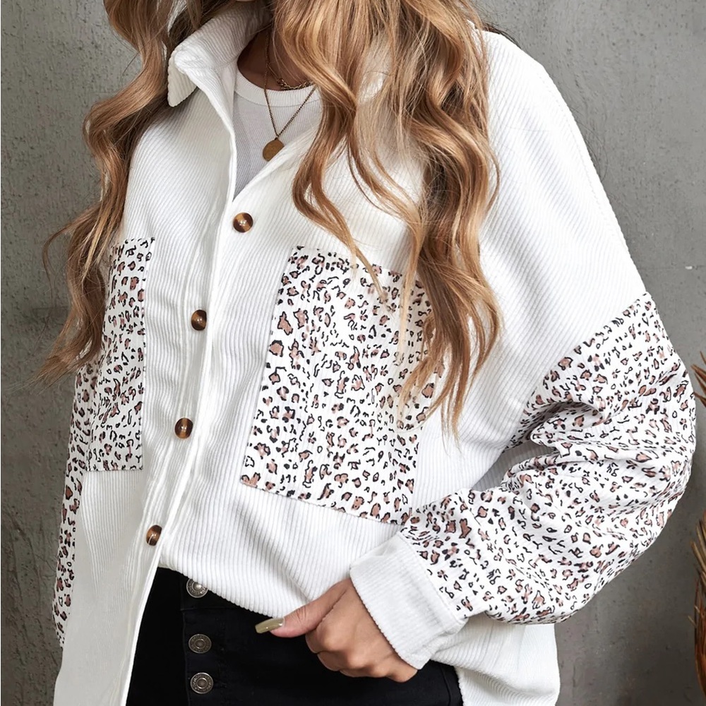 Women’s Corduroy Cheetah Print Shacket
